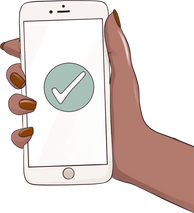 order confirmation on smartphone online shopping